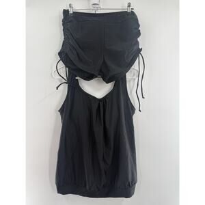 Yonique Blouson Tankini Swimsuits for Women 2 Piece Black Bathing Suits, Large..